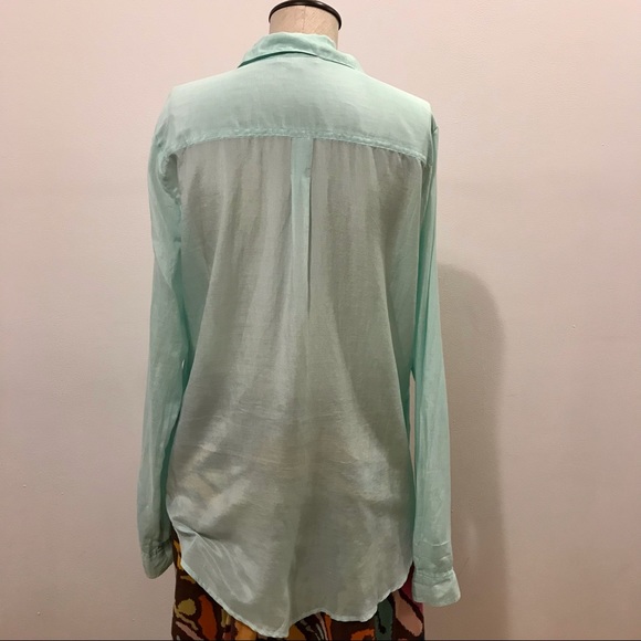 Calypso St. Barth light green cotton and silk button-down shirt. Size M. NWOT - Picture 7 of 13
